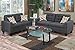 Poundex Sectional Set, Blue Grey
