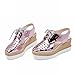 Latasa Womens Fashion Summer Spring Hollow-Out Square-Toe Lace-Up Platform Wedge Oxford Sandals