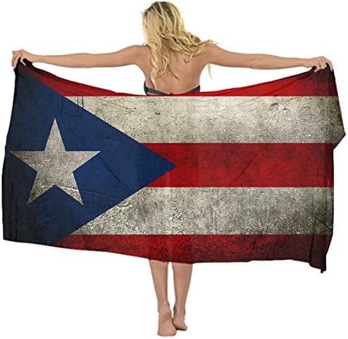 AMERICAN TANG Swimwear Cover up Sarong Wrap vintage Puerto Rico flag Scarf skirt