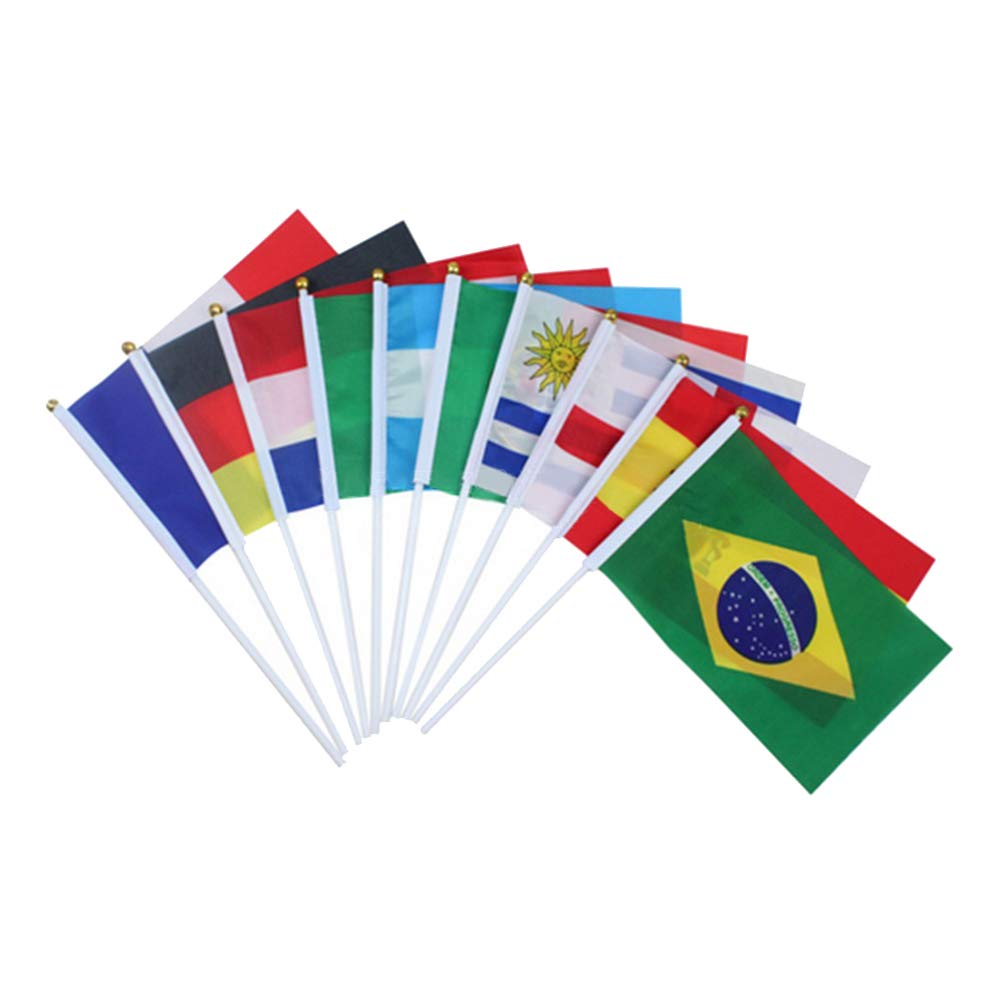 32pcs Hand Held Flags World Flag Postcards French Table s Sticks Us National Jolly Party Label Small s of The World Tag American Hand Held Stick s