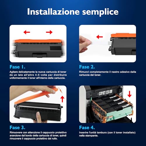 Meagiis TN423 TN-423 Toner Cartridges Compatible with Brother TN423 TN-423 TN-243CMYK Toner Multipack TN421 TN-421 for Brother MFC-L8690CDW HL-L8260CDW DCP-L8410CDW HL-L8360CDW MFC-L8900CDW (Pack of 5