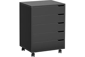soges 5/7 Drawer Vertical File Cabinet Whith Wheels, Mobile Filing Cabinet with Handles Office Storage, Rolling Drawer Cabine