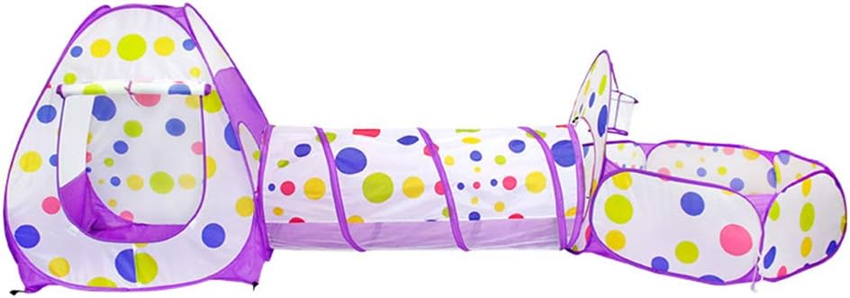 GFEI Toy 3 in 1 Pop-up Play Tent Tunnel - Including 1 Kids Play Tunnels 1 Pop Up tent and 1 Ball Pit with Basketball Hoop - For Indoor and Outdoor Use