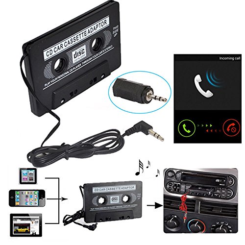 Leaftree Black Car Audio Tape Cassette Adapter MP3 MP4 Phone and Other Audio Converters