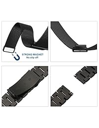 Correa de reloj Gear S3 Frontier Classic Valkit de 0.866 in de acero inoxidable, correa de metal de repuesto de malla de bucle Milanese + protector de pantalla para Samsung Gear S3 Frontier Classic Smart Watch Galaxy Watch de 1.811 in
