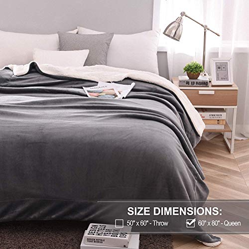 NANPIPER Sherpa Blanket Twin Warm Bed Blanket for Winter Cozy Soft Fuzzy Couch Throw Flannel