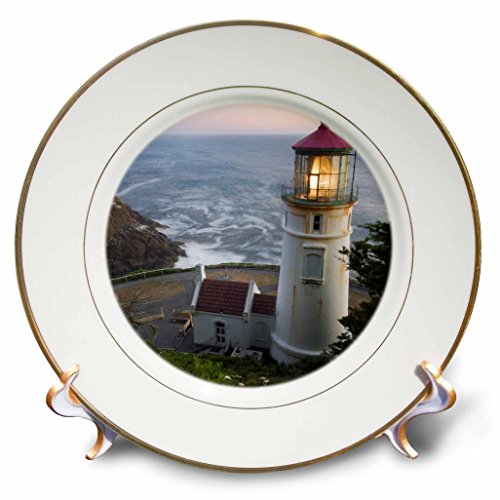 3dRose cp_94104_1 Haceta Head Lighthouse, Oregon, USA-Us38 Rkl0018-Raymond Klass-Porcelain Plate, 8-Inch