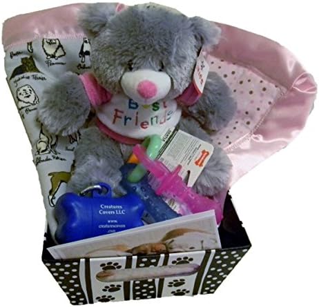 Welcome New Puppy gift basket - Pink