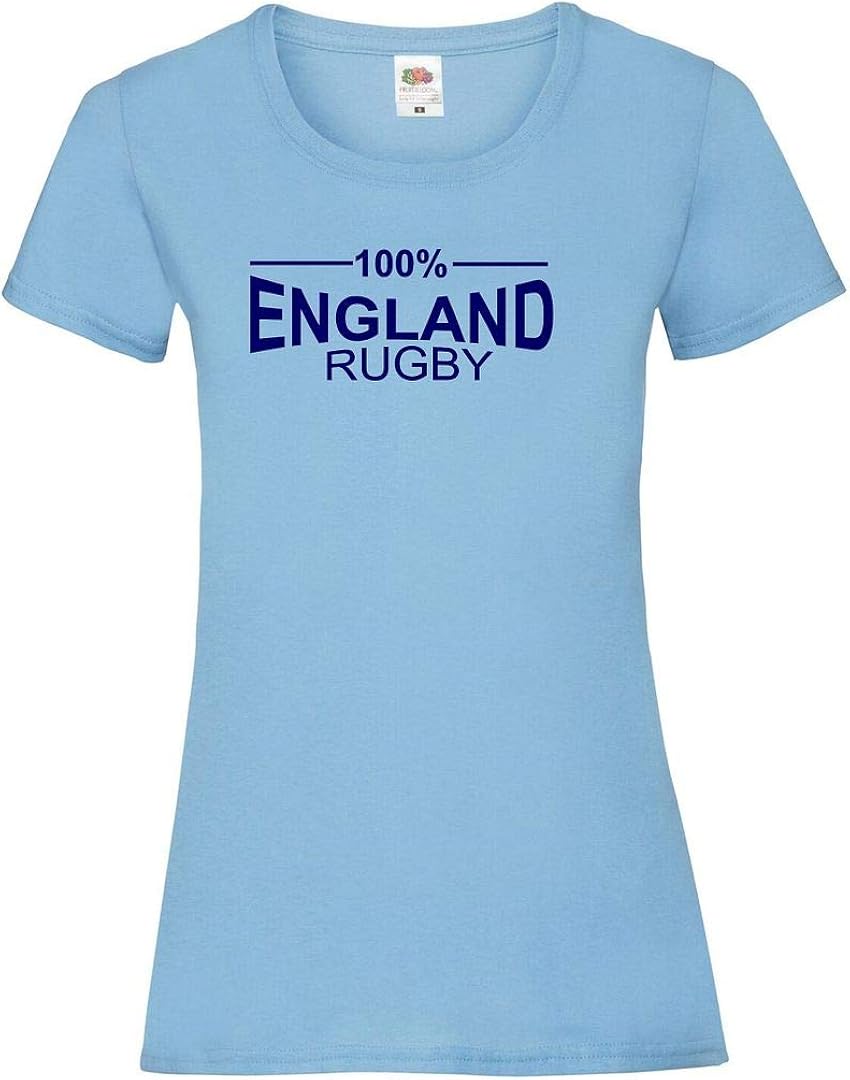 100 England Rugby TShirt Ladies Sky Ladies 16/18 Amazon.co.uk Clothing