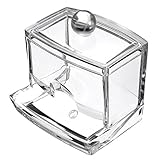 Topix Acrylic Makeup Cotton Ball Swabs Q-tips Holder Cosmetic Storage with Lid