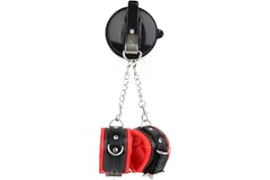 BDSM Restraint Sex Toys Leather Handcuffs With Strong Suction Cups Plush Handcuffs Couple Indoor Scene Game Flirting Sex Toys