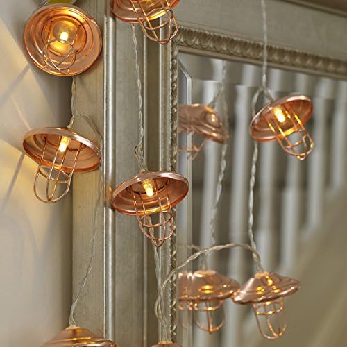 Dusk Till Dawn STRING2 10 Copper Lanterns Battery Powered String Light, Transparent, 32 x 21.2 x 6.6 cm