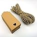 OUNONA 100pcs 94cm Gift Tags Brown Gift Kraft Wedding Paper Tags with 10M free Natural Jute Twine