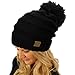 CC Oversized Super Big Slouchy Pom Pom Warm Chunky Stretchy Knit Beanie Hat Solid Black