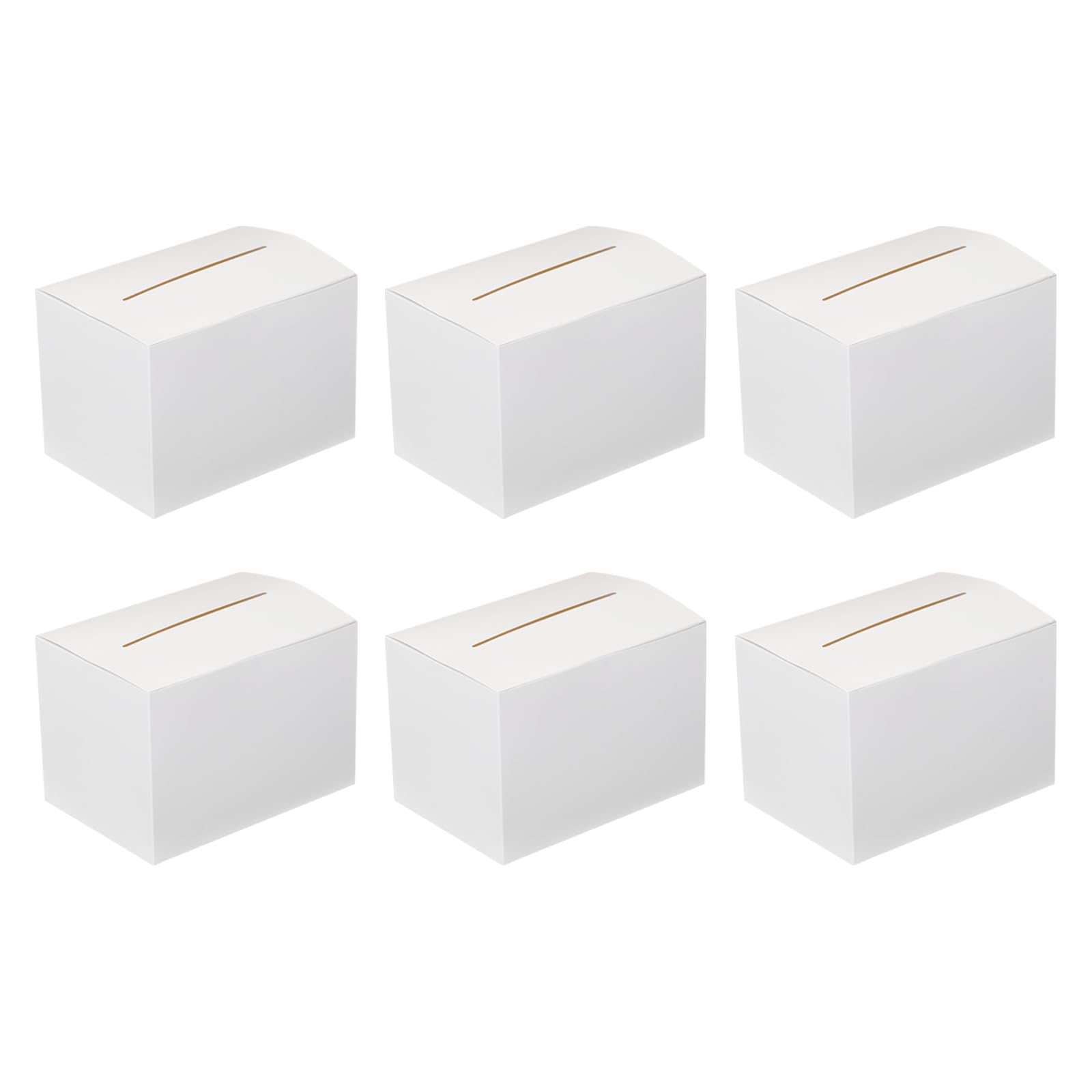 PATIKIL Cardboard Suggestion Box, 6 Pcs 6.5 x 4.5 x 4.5 Inch Ballot Box with Removable Header Board Raffle Box for Suggestion, Collection, Tip, Donate, Voting, White