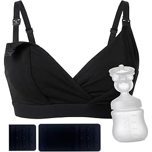 Pumping Bra Hands Free Nursing Bra Adjustable V Neck Holding Breast Pumps