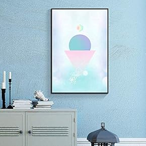 Floating Framed Canvas Wall Art for Living Room, Bedroom Abstract Geometric Colorful Painting Canvas Prints for Home Decoration Ready to Hang - 16x24 inches