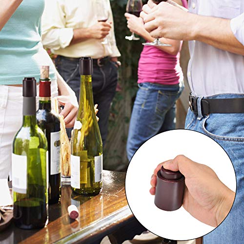 Vacuum Wine Stoppers,Wine Bottles Sealers Preservers,Vacuum Beverage Bottle Saver with Inner Rubber,Remove Air and Vacuum Seal Opened Wine Bottle for 7-14 Days - Thumbnail 3