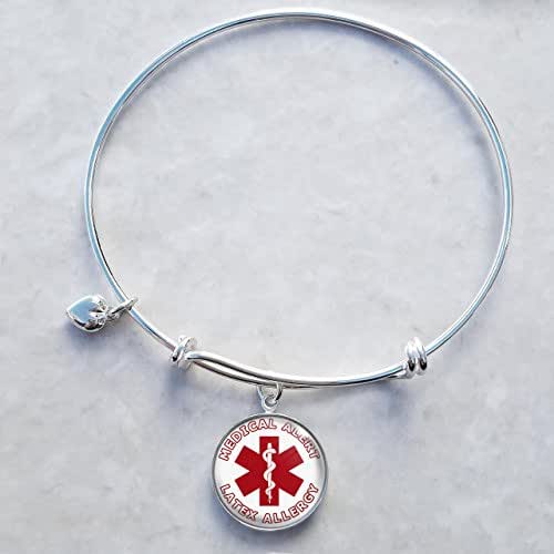 Medical Alert Latex Allergy .925 Silver Expandable Wire