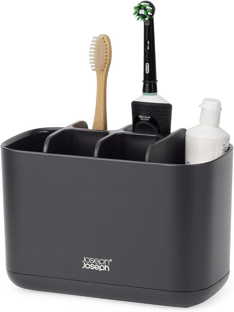 Joseph Joseph Easy-Store Toothbrush Holder Caddy Large Matt Black