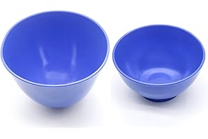 Impressive Smile Dental Lab Rubber Mixing Bowls Flexible Reusable for Alginate and Stone LARGE 690 ML and MEDIUM 280 ML Blue 2 PCS SET