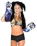 iHeartRaves Rabbit Rave Spirit Animal Furry Hood (Stardust Galaxy)