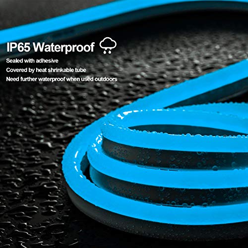 Shine Decor 7x14.5mm Dimmable LED Neon Lights, 82ft Blue, 110V Flexible Waterproof Rope Lights, 2835 120LEDs/M, for Indoor Outdoor Commercial Lighting Decoration, Accessories Included - Thumbnail 4
