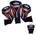 Team Golf NFL Denver Broncos Contour Golf Club Headcovers (3 Count) Numbered 1, 3, & X, Fits Oversized Drivers, Utility, Rescue & Fairway Clubs, Velour lined for Extra Club Protection