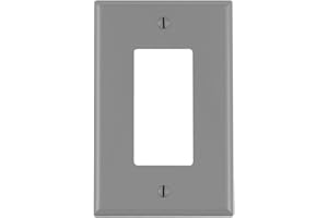Leviton Decora 1-Gang, Nylon Wallplate, Midway Size, 0PJ26-0GY, Grey