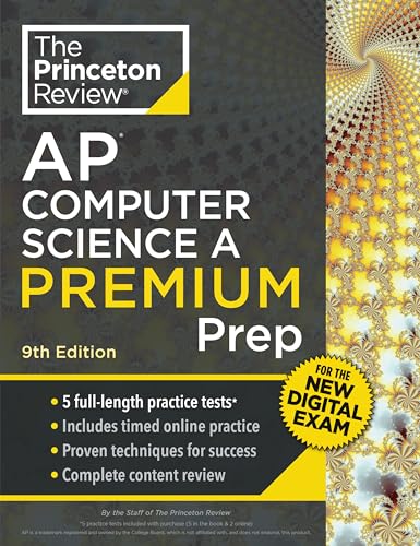 Princeton Review AP Computer Science A Premium Prep, 9th Edition: For the NEW 2026 Exam: 5 Practice Tests + Digital Practice Online + Content Review (College Test Preparation) Princeton Review AP Computer Science A Premium Prep, 9th Edition: For the NEW 2026 Exam: 5 Practice Tests + Digital Practice Online + Content Review (College Test Preparation) Paperback Kindle