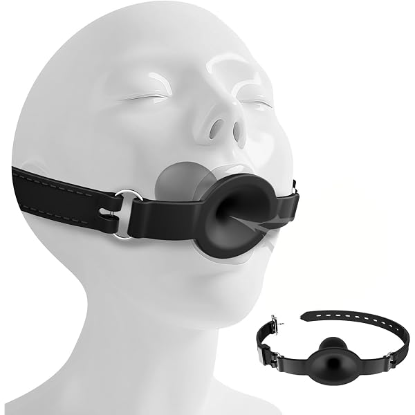Lockable Double Ended Dildo Mouth Gag With Lock,Adjustable Leather Strap,Realistic Penis SM Adult Sex Toys,BDSM Strap On Silicone Penis