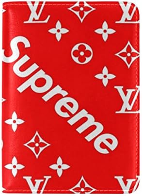 Supreme Geometric Flowers Leather Passport Holder Travel Passport Cover Case One Pocket