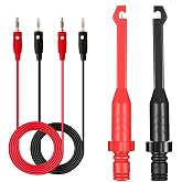 KAWISH 2PCS Multimeter Test Leads Set Electric Wire Piercing Probe Clip, Automotive Insulation Back Probes with 4mm Banana Plug Test Leads for for Diagnostic Electrical Testing