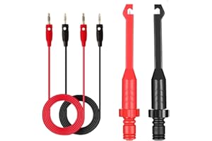 KAWISH 2PCS Multimeter Test Leads Set Electric Wire Piercing Probe Clip, Automotive Insulation Back Probes with 4mm Banana Plug Test Leads for for Diagnostic Electrical Testing