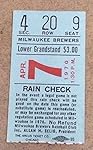 MILWAUKEE BREWERS - FIRST GAME EVER TICKET - 1970 - EX