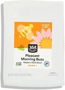 365 by Whole Foods Market, Pleasant Morning Buzz Ground Coffee, Medium-Dark Roast, 24 Ounce