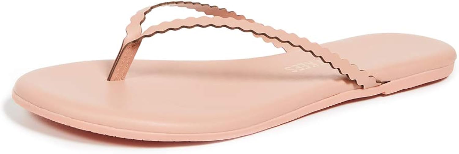 Amazon.com | TKEES Women's Studio Scalloped Flip Flops, Sophie, Pink, 11 M US | Flip-Flops