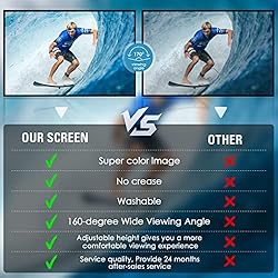 Projector Screen and Stand 150 Inch, LEORFI Outdoor