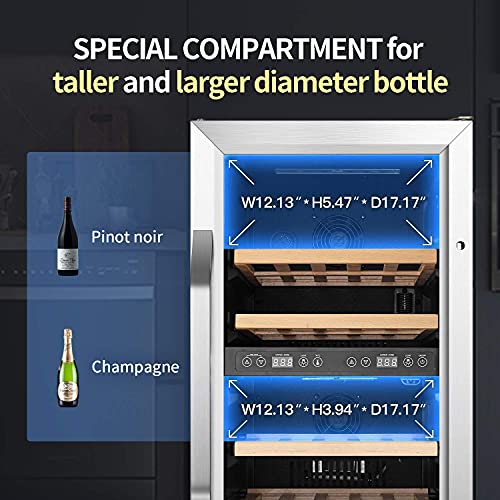 Karcassin 15 Inch Wine Cooler Refrigerator, Mini Fridge 28 Bottle
