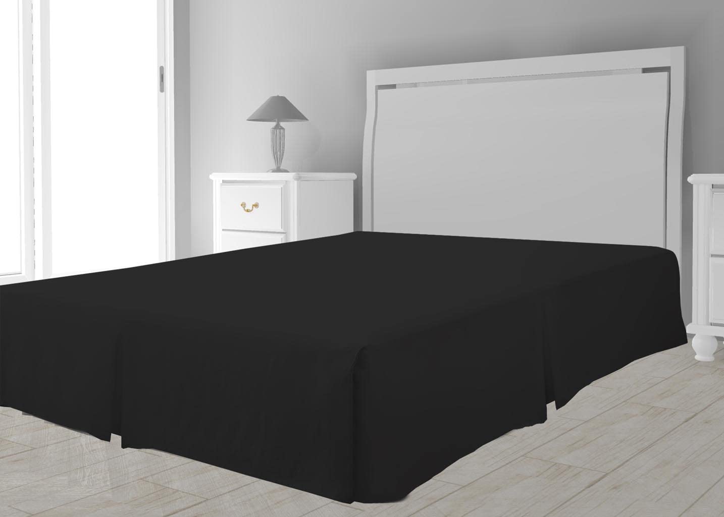 Intemporel Bed Skirt Microfibre, Polyester, Black, 140 x 190 cm