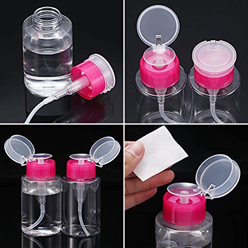 4 Pack 180 ml Push Down Dispenser Nail Polish Remover Pump Empty Bottle