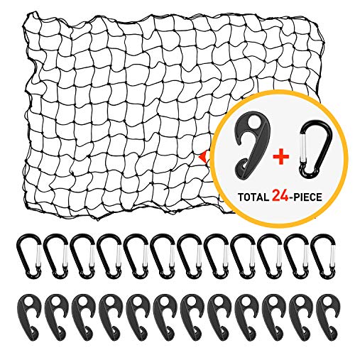 3'x4' Bungee Cargo Net for Truck Bed Stretches to 6'x8' No Gaps