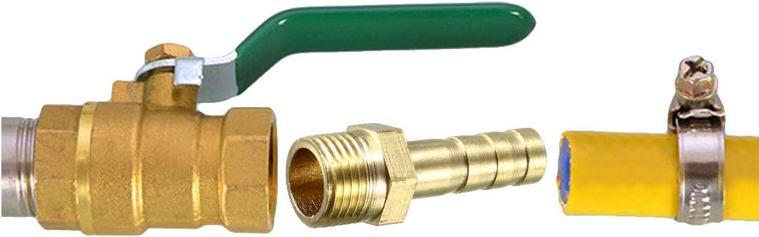 sourcing map Brass Barb Hose Fitting Connector Adapter 6mm Barbed X G1/8 Male Pipe 5pcs, Gold, 6mm x G1/8, 5 Pack - Image 5
