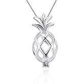 LGSY Pineapple Cage Pendants for Pearl Jewelry Making Sterling Silver, Design Pearl Cage Pendants for Women