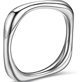 Jude Jewelers 3mm Width Stainless Steel Square Shaped Stacking Wedding Band Promise Statement Ring
