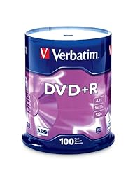 Verbatim 97459 - Disco de DVD grabable (4,7 GB, 16 unidades, 100 discos, FFP) paquete libre de frustración