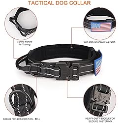 KCUCOP Tactical Dog Collar with Handle,Adjustable