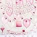 Pink and White Baby Shower Decorations for Girls - Balloons, Balloon Ribbon, Banners, Baby Bottle Garlands | Preassembled Party Supplies and Decorations for Expecting Moms