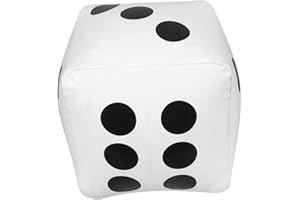 TOBBOMEY Jumbo Inflatable Dice White PVC for Party Games Lawn Board Game Costume Decorations Portable Pool
