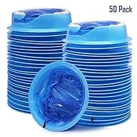 ATDAWN 50 Pack Emesis Bag, Disposable Vomit Bags, Aircraft & Car Sickness Bag, Nausea Bags for Travel Motion Sickness, 50 Pack (Blue)